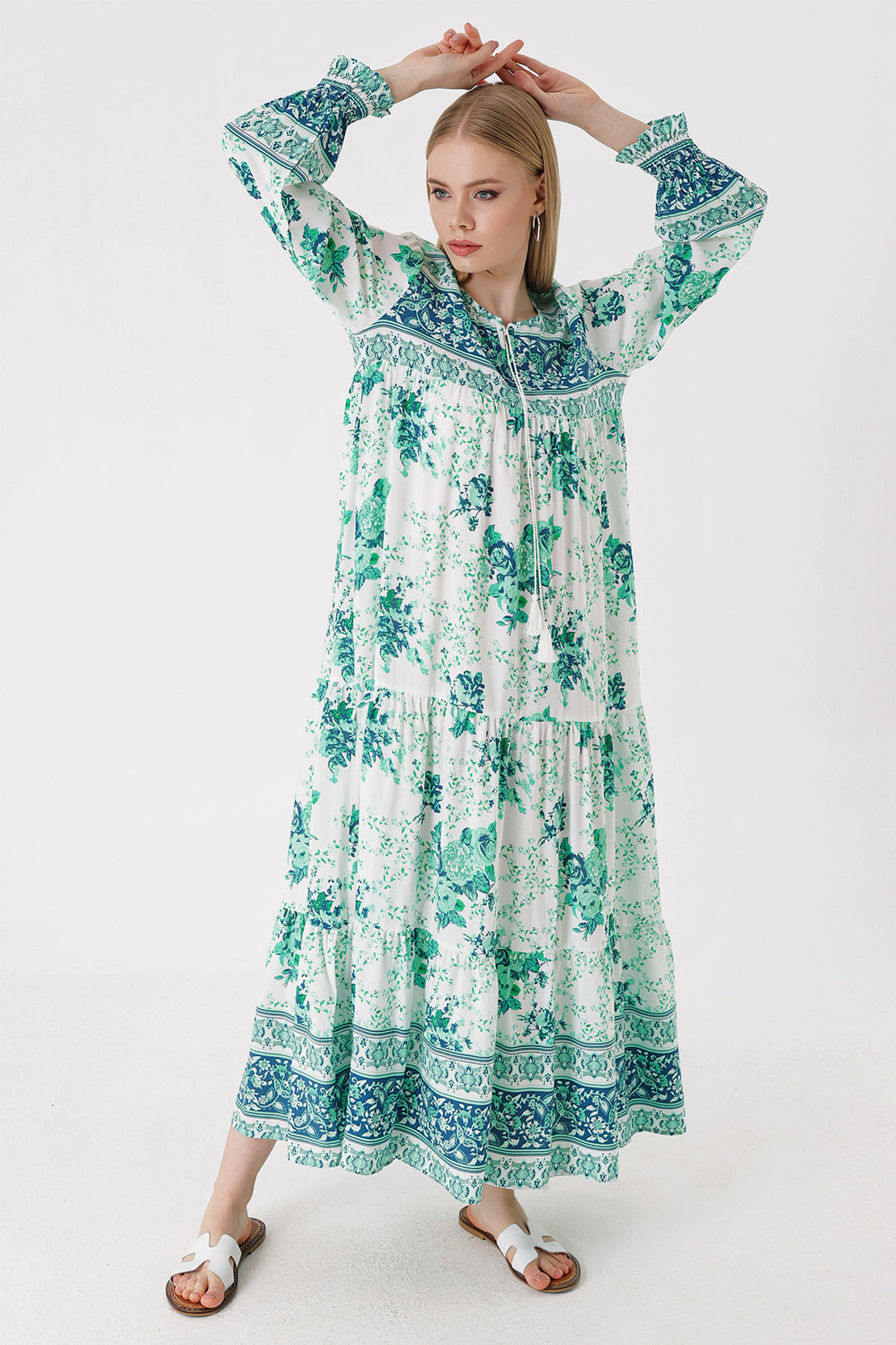 Bigdart 1947 Robe longue à motifs - Vert
