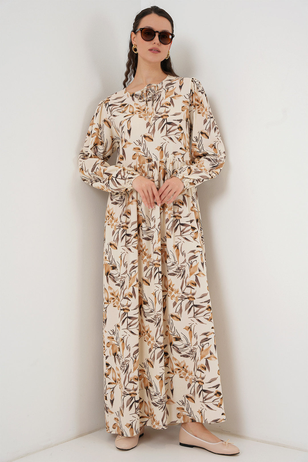 Bigdart 1947 Robe longue à motifs - Beige