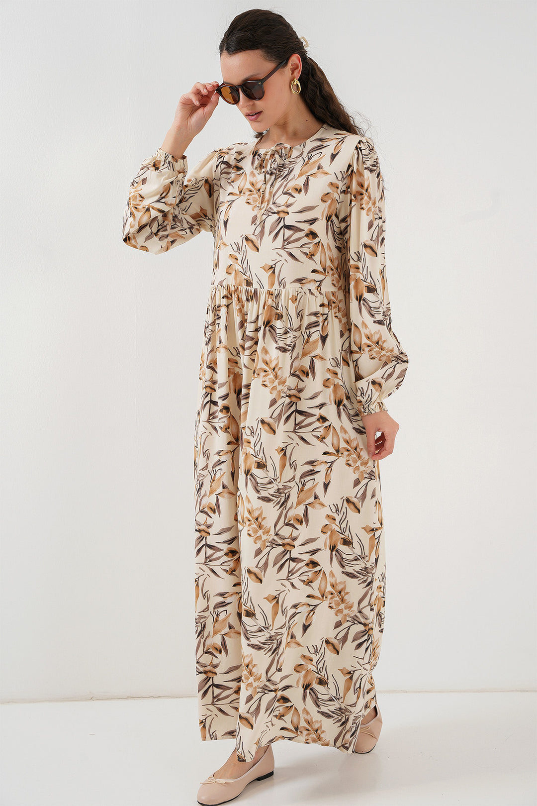 Bigdart 1947 Robe longue à motifs - Beige