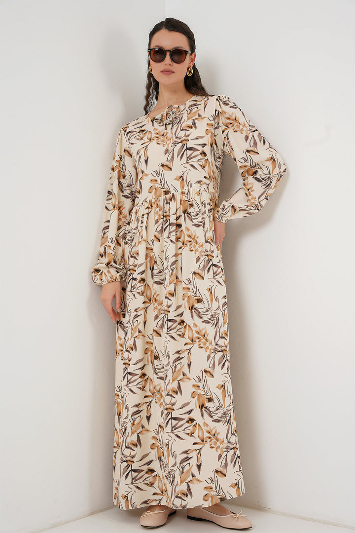 Bigdart 1947 Robe longue à motifs - Beige