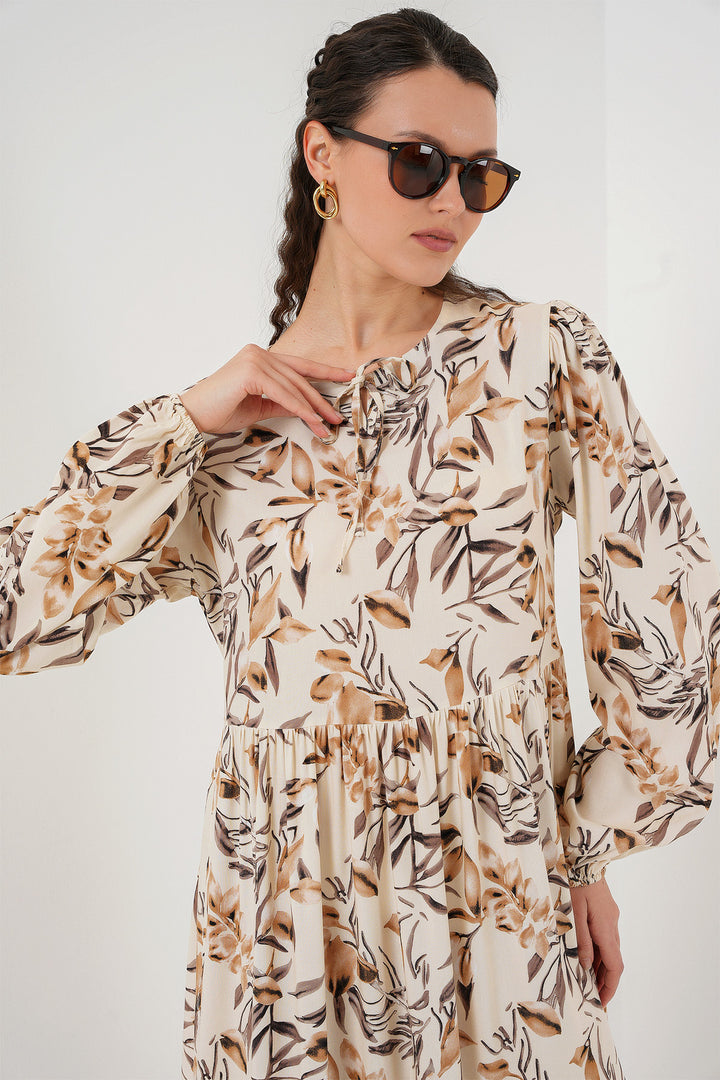 Bigdart 1947 Robe longue à motifs - Beige