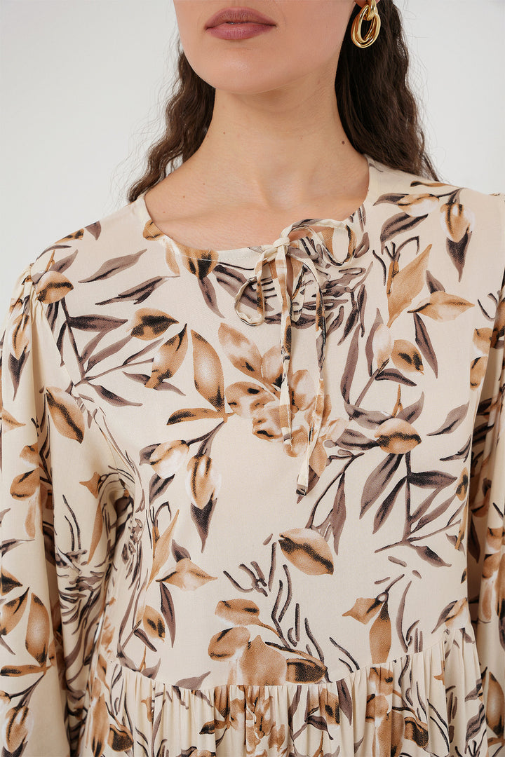 Bigdart 1947 Robe longue à motifs - Beige