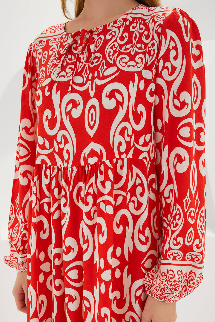 Bigdart Robe Longue en Viscose à Motifs Rouge Femme 1947