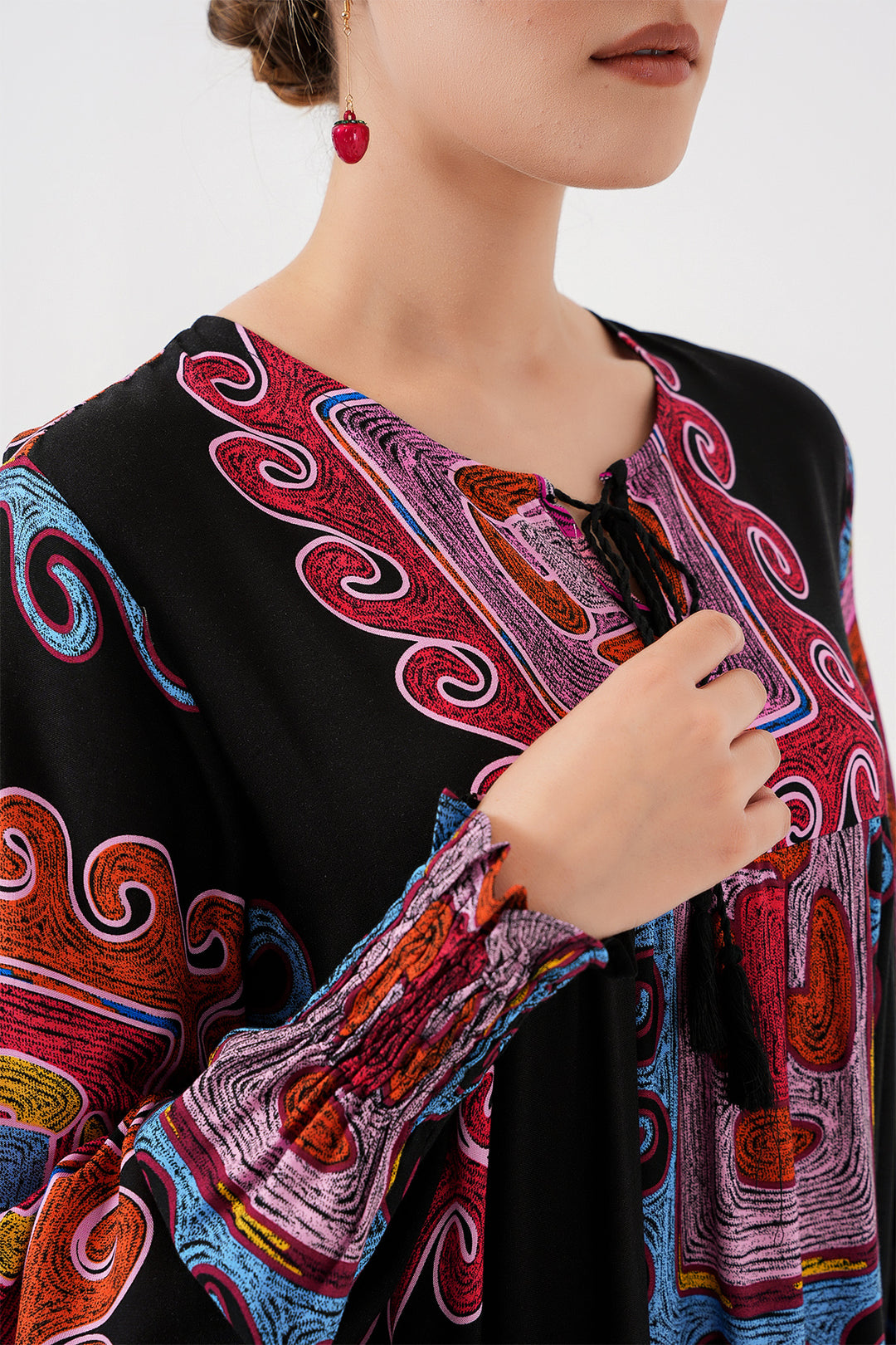Bigdart Robe longue à motifs 1947 - m. Rouge