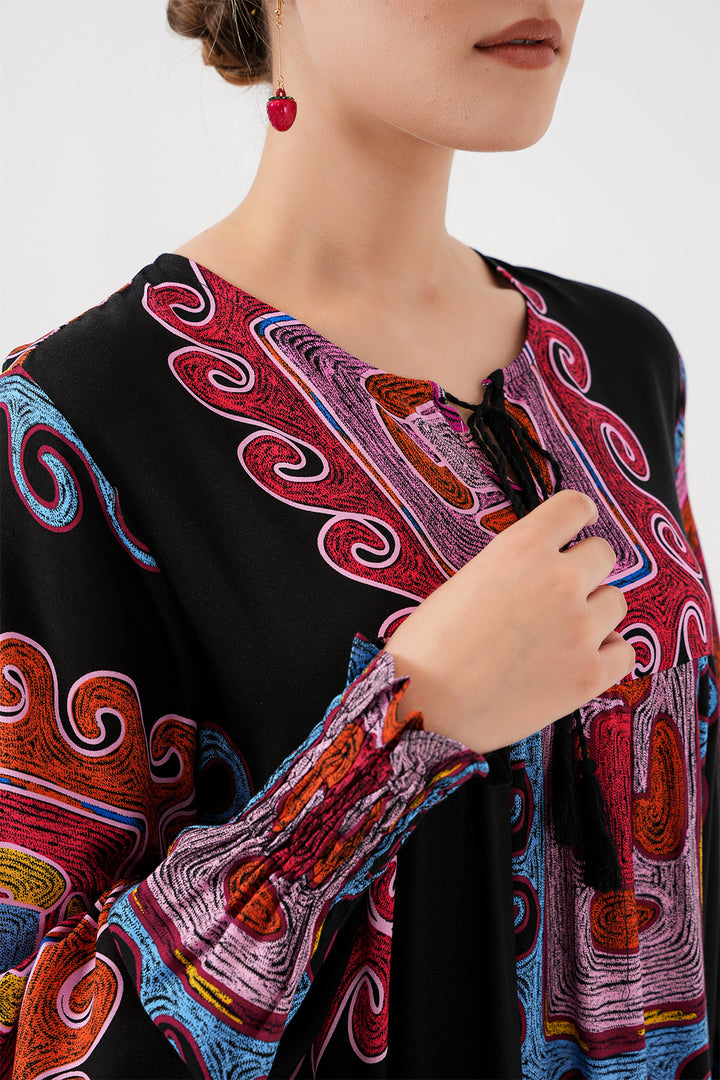 Bigdart Robe longue à motifs 1947 - m. Rouge