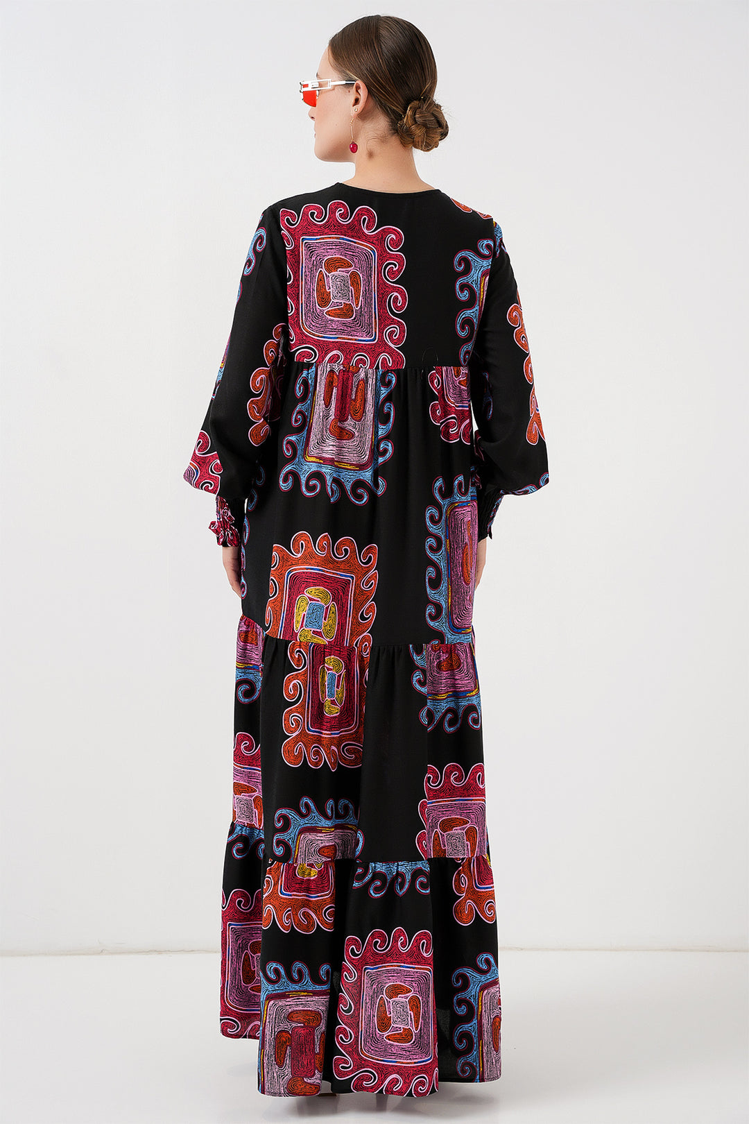 Bigdart Robe longue à motifs 1947 - m. Rouge