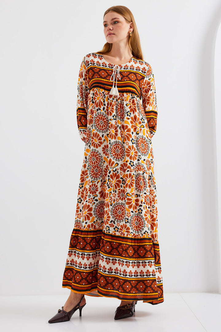 Bigdart 1947 Robe longue à motifs - Marron foncé