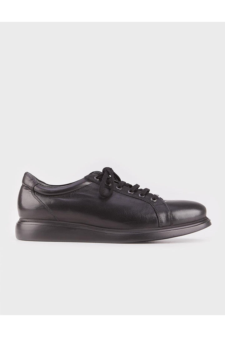 Cabani Shoes Chaussures de ville pour hommes en cuir véritable noires à lacets - Noir
