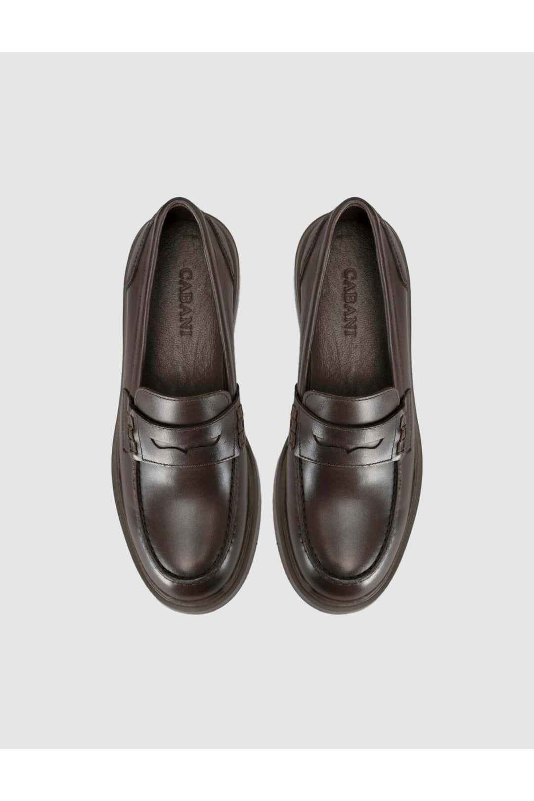 Cabani Shoes Chaussures Loafer pour femmes en cuir véritable à semelle épaisse marron - Multicolore