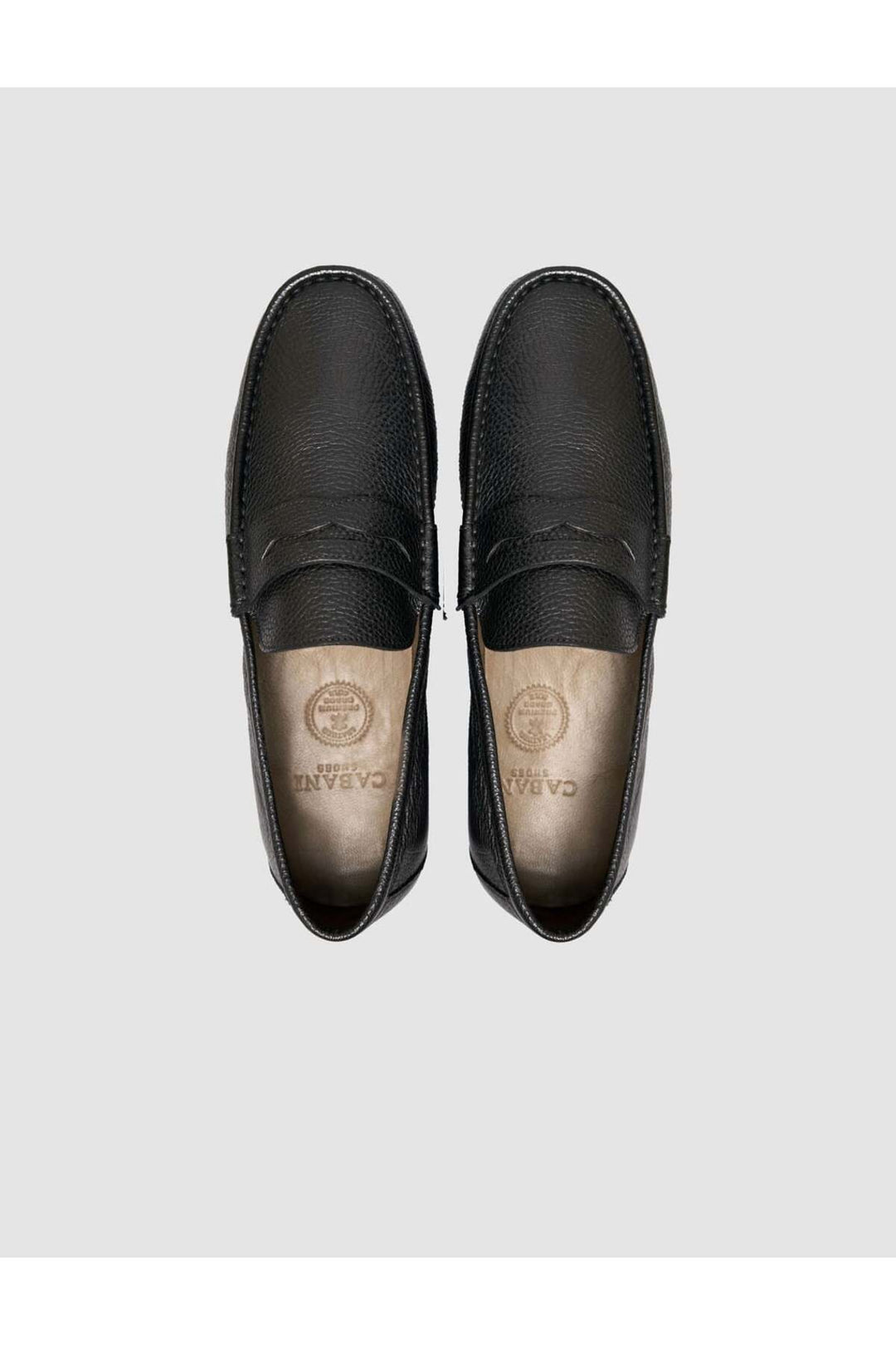 Cabani Shoes Chaussures Loafer pour hommes en cuir véritable texturé noir - Multicolore