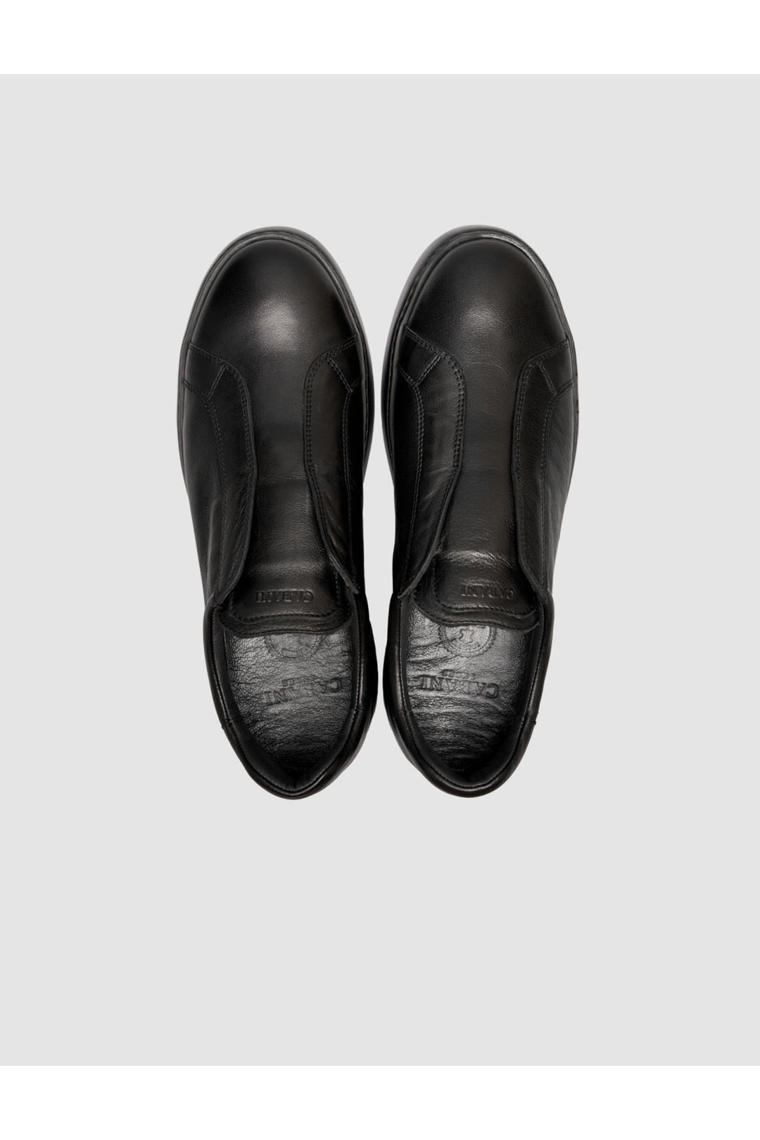 Cabani Shoes Baskets Slip-On en Cuir Véritable Noires - Multicolore