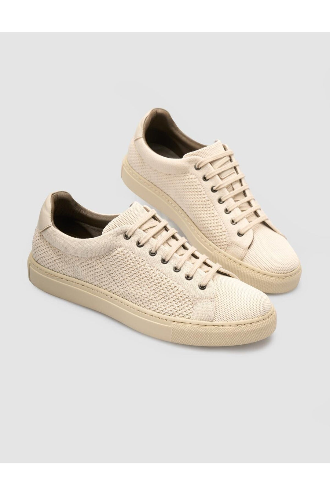 Cabani Shoes Chaussures de sport pour hommes en tricot beige avec lacets - Beige