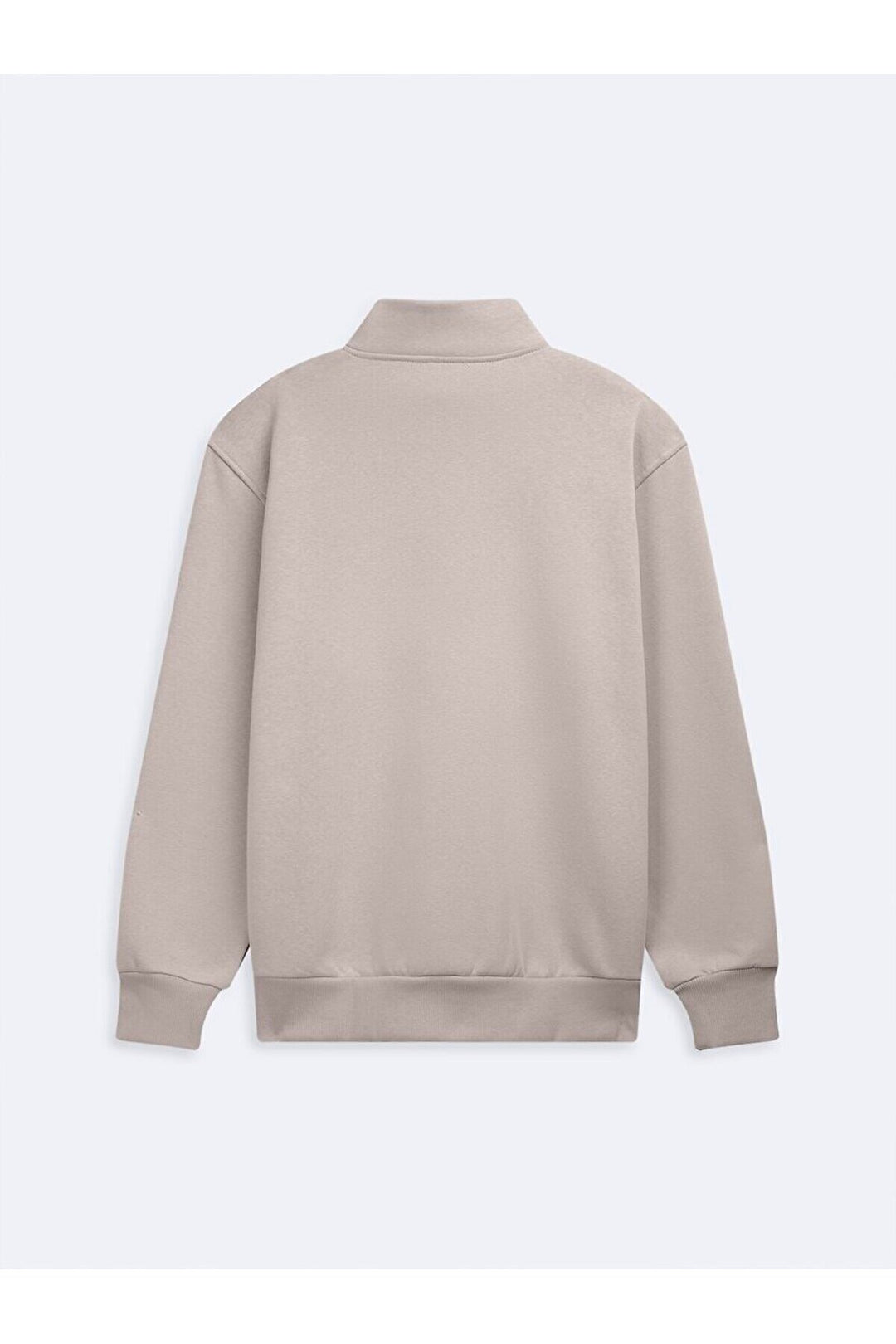 LTB Sweat-shirt classique beige à manches longues avec demi-fermeture éclair