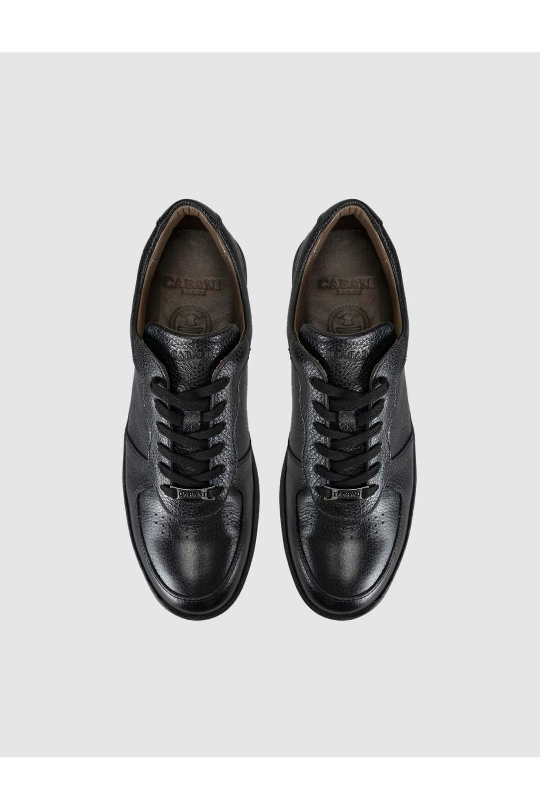 Cabani Shoes Baskets pour hommes en cuir véritable noir - Multicolore