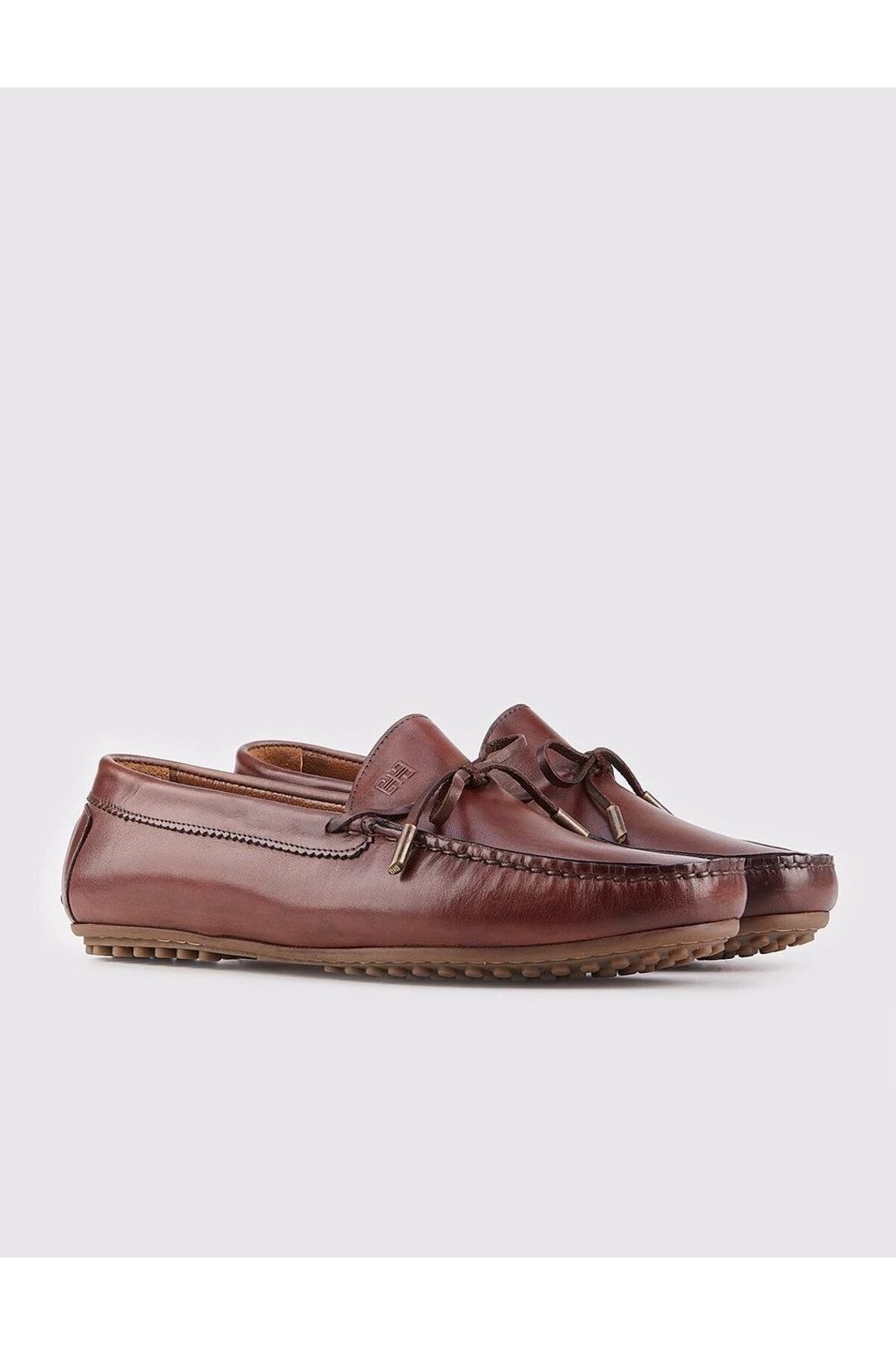 Cabani Shoes Chaussures pour hommes en cuir véritable avec nœud en chocolat - Marron