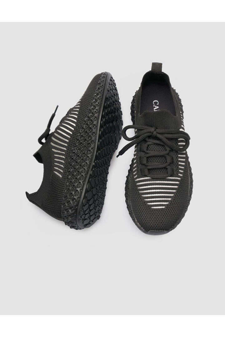 Cabani Shoes Baskets en tricot noires à lacets pour femmes Camogli - Multicolore