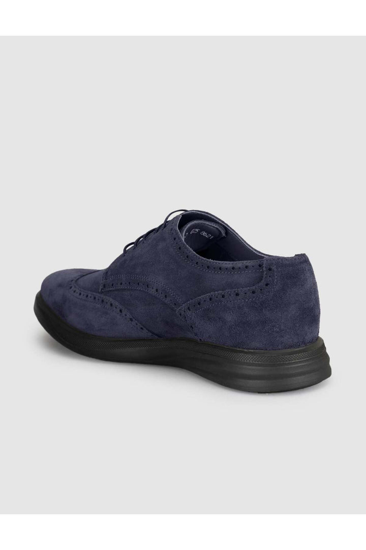 Cabani Shoes Bleu marine Suède Cuir Véritable Chaussures Oxford pour Homme - Bleu marine