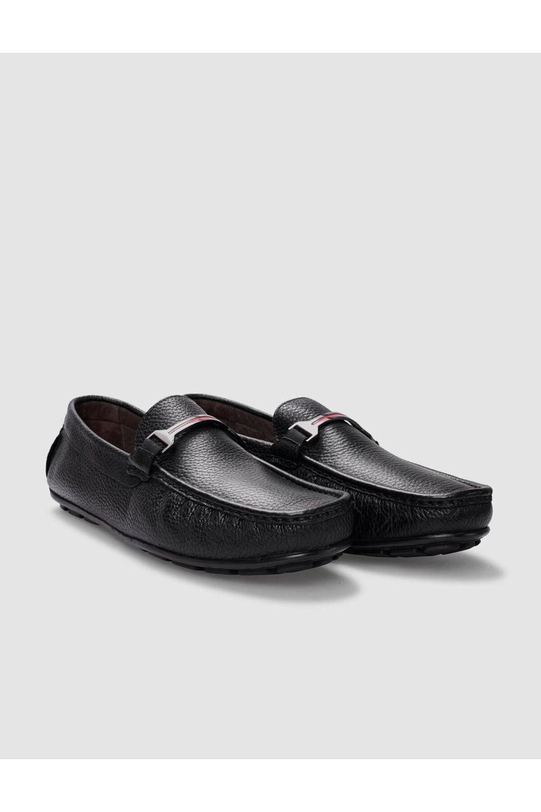 Cabani Shoes Mocassin homme en cuir véritable noir à boucle - Noir