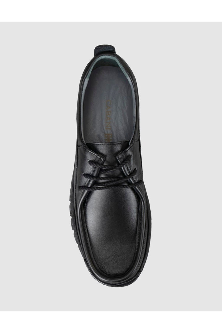 Cabani Shoes Chaussures de confort quotidiennes pour hommes en cuir véritable noires - Noir