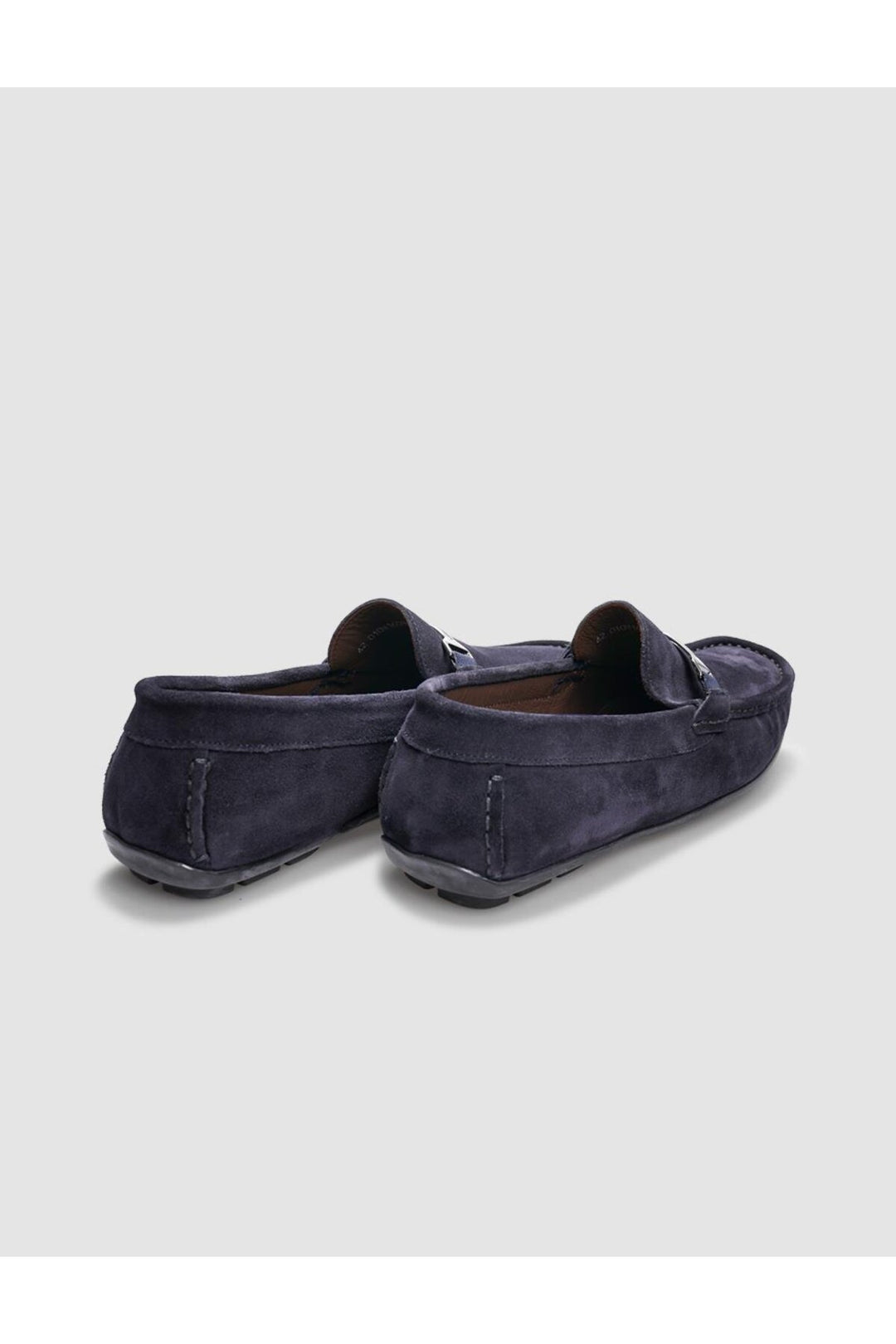 Cabani Shoes Mocassin pour homme en cuir véritable en suède bleu marine avec boucle. - Bleu marine