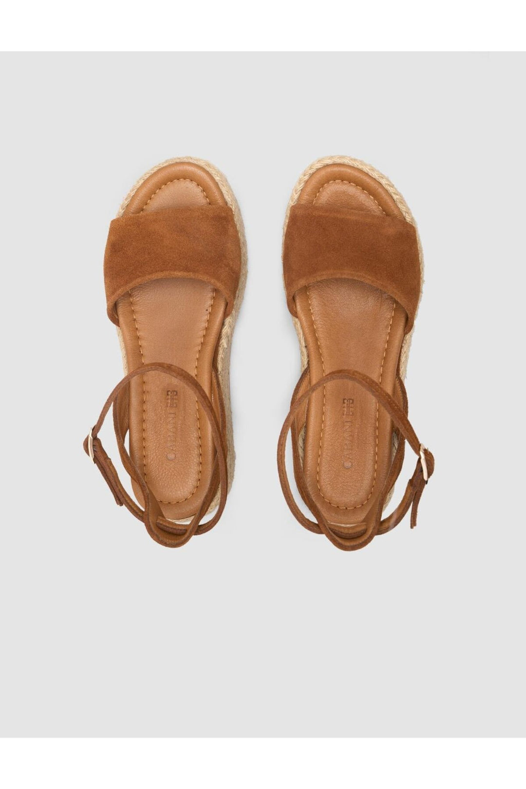 Cabani Shoes Sandales en suède pour femmes en cuir véritable 100% couleur tabac - Tabac