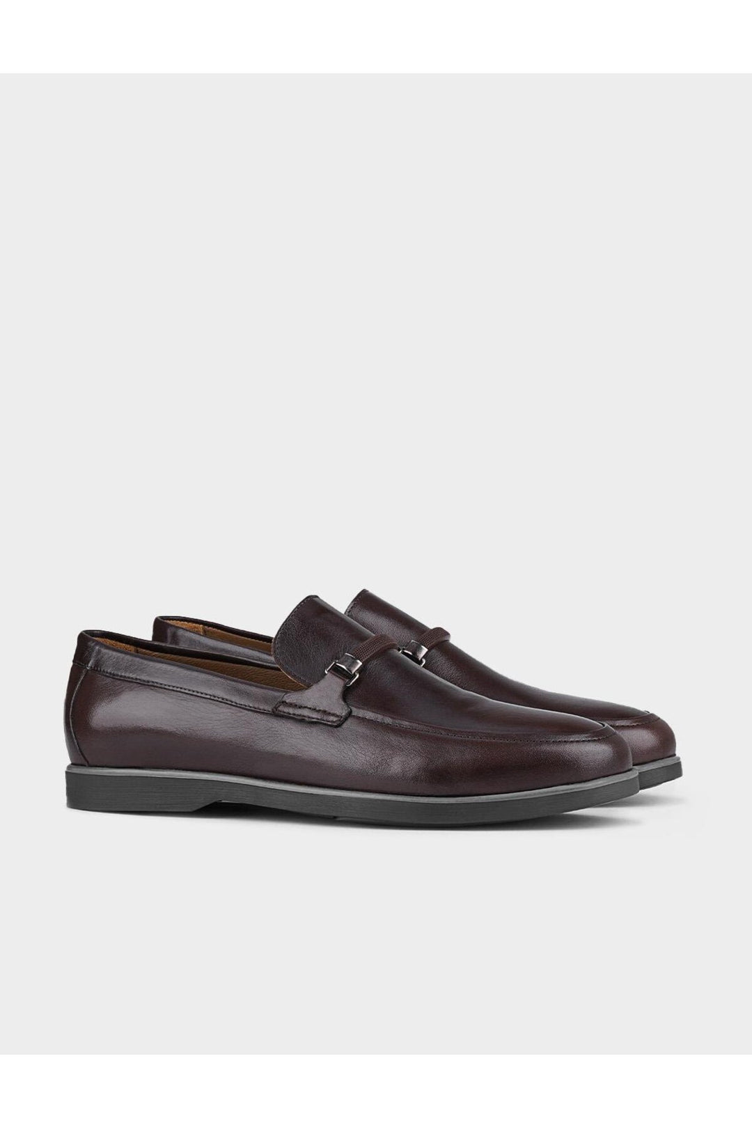 Cabani Shoes Chaussures de ville pour hommes en cuir véritable marron avec détail de boucle. - Multicolore