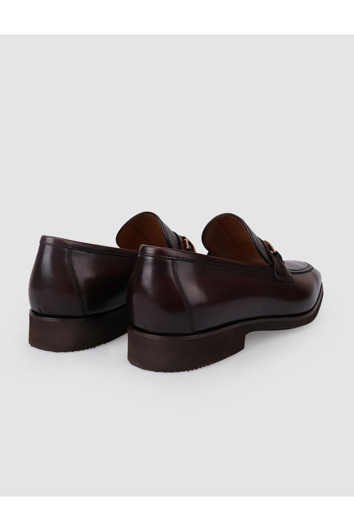 Cabani Shoes Chaussures classiques pour hommes en cuir véritable 100% marron avec boucle. - Multicolore
