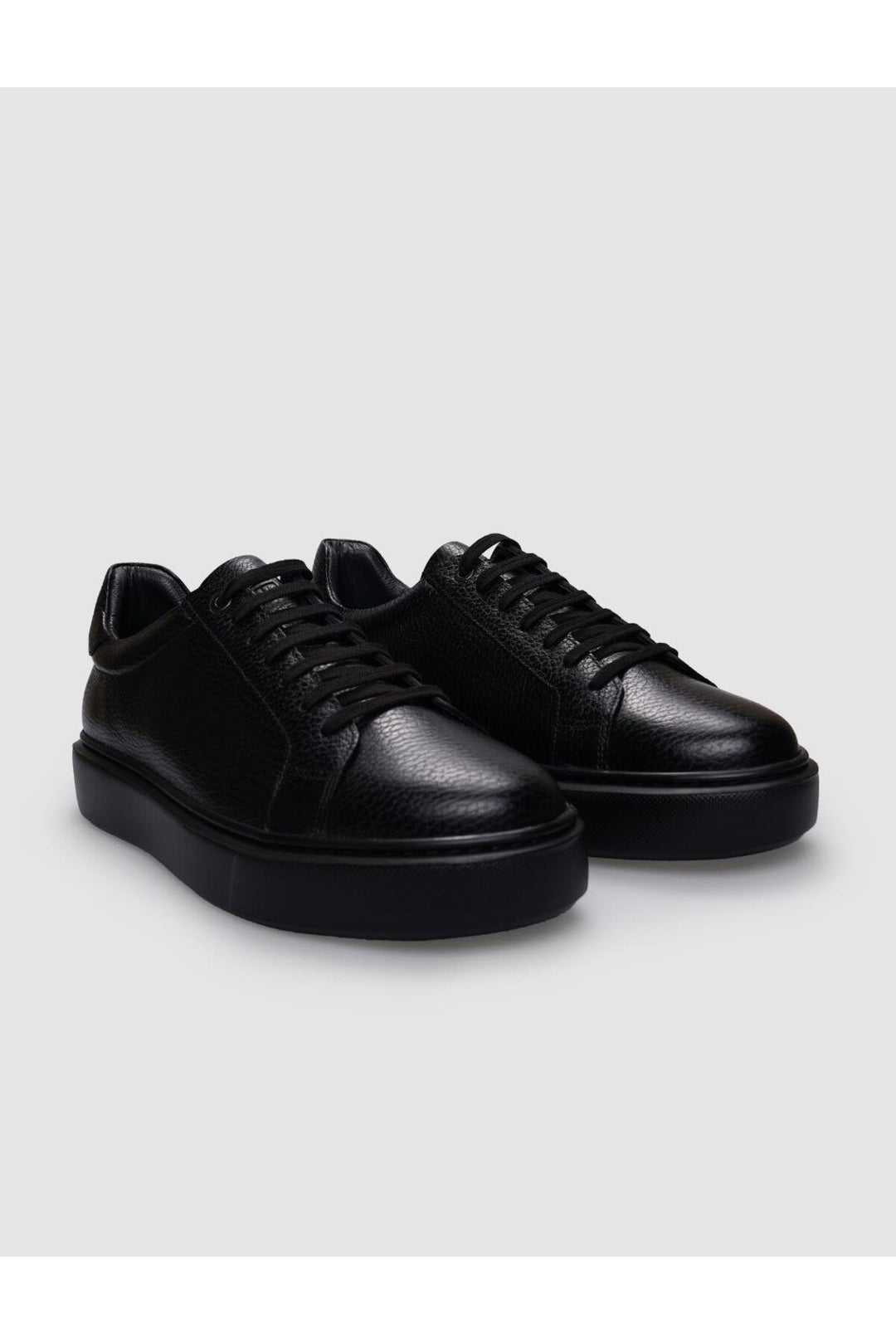 Cabani Shoes Chaussures de sport pour hommes en cuir véritable noir à lacets 100% - Noir
