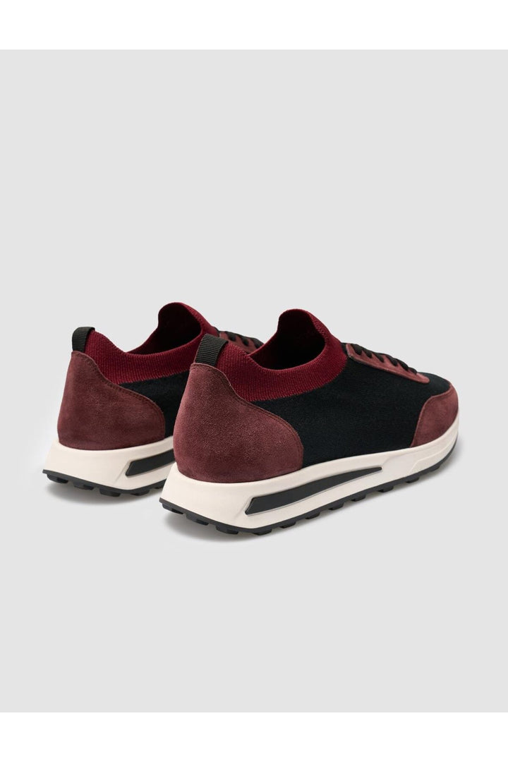Cabani Shoes Chaussures de sport pour hommes en tricot bordeaux à lacets - Bordeaux