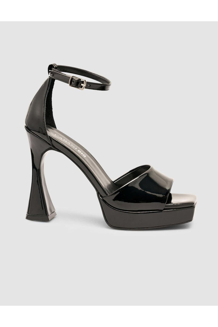 Cabani Shoes Chaussures à talons plateformes noires à lanières pour femmes - Noir