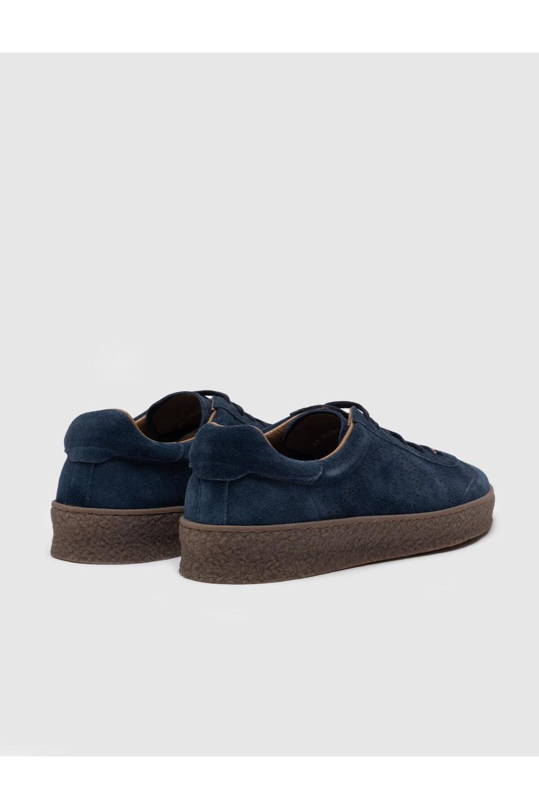 Cabani Shoes Chaussures de sport pour hommes en cuir véritable bleu marine à lacets avec semelle en caoutchouc. - Bleu marine