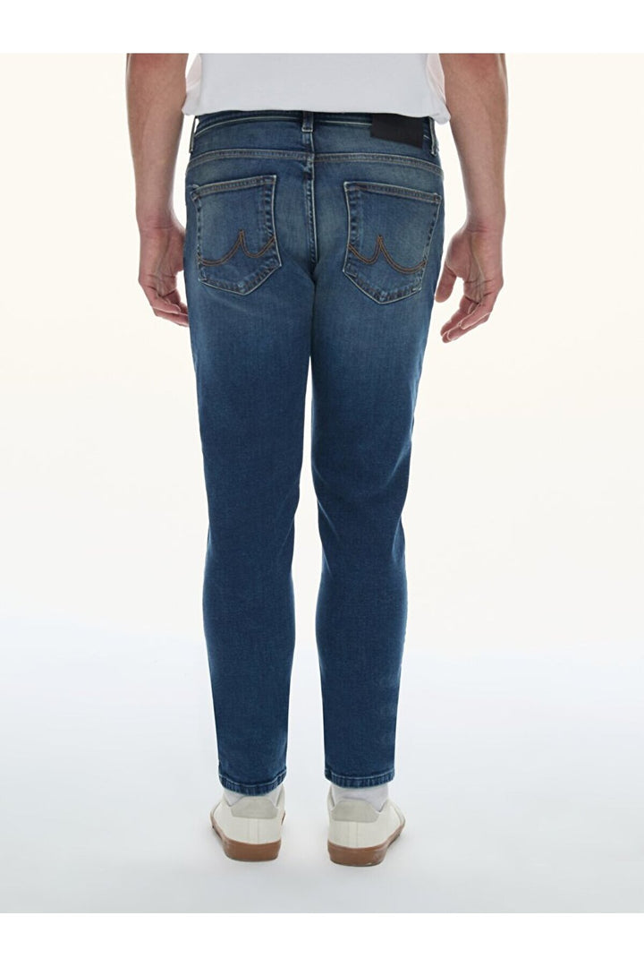 LTB Pantalon en jean à taille moyenne Lawrie Y Narrow Leg - Foncé Bleu_55447