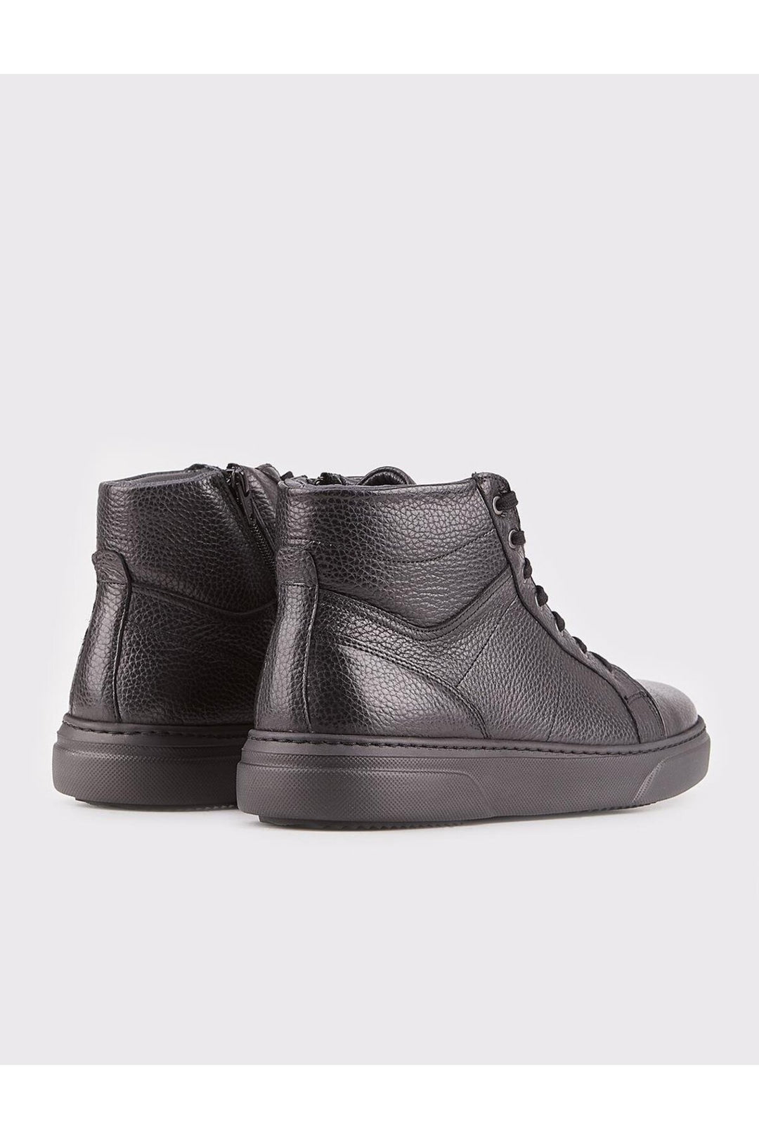 Cabani Shoes Bot de ville pour homme en cuir véritable noir avec fermeture éclair à semelle en poli. - Multicolore