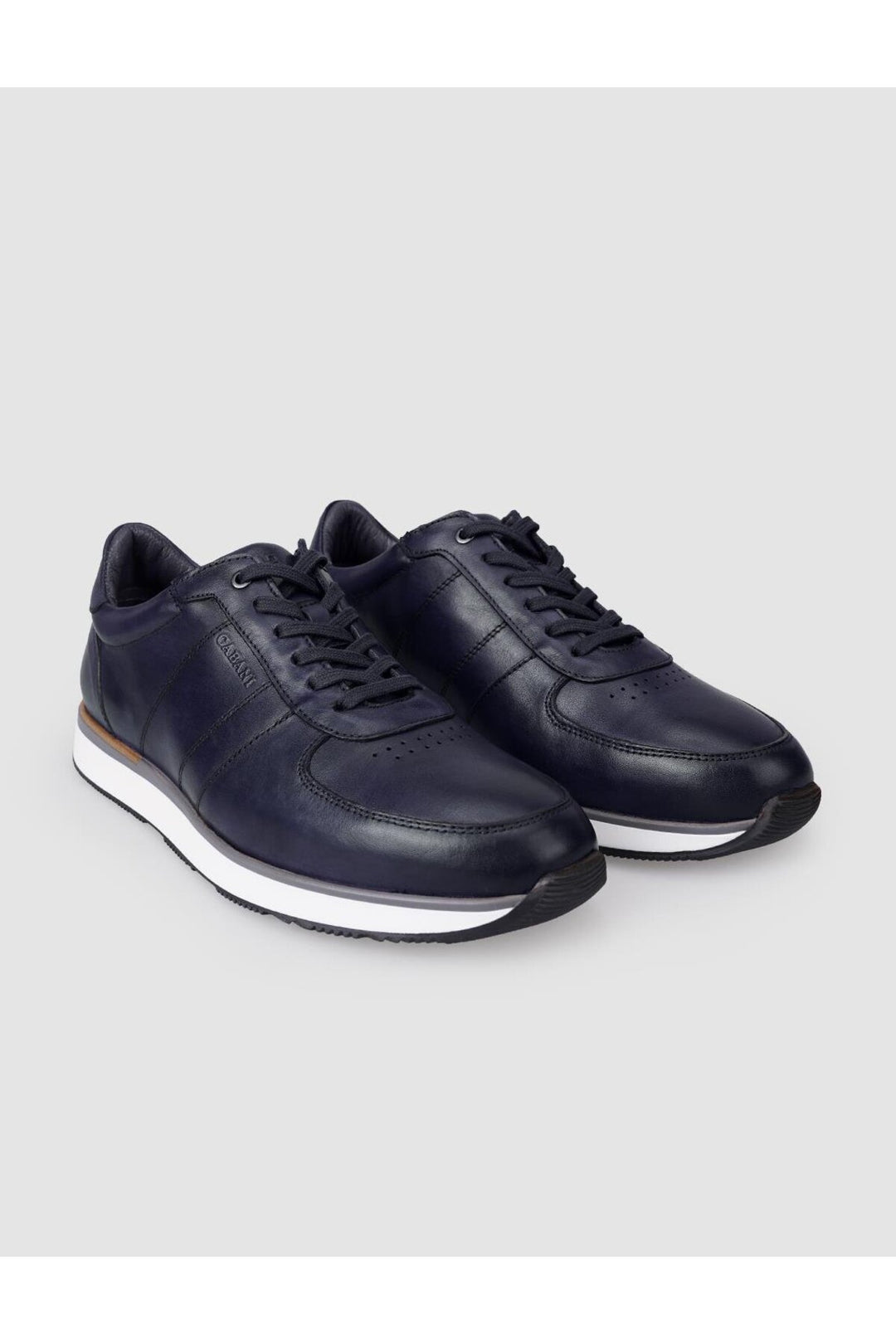 Cabani Shoes %100 Cuir Véritable Chaussures de Sport pour Hommes à Lacets Bleu marine - Bleu marine