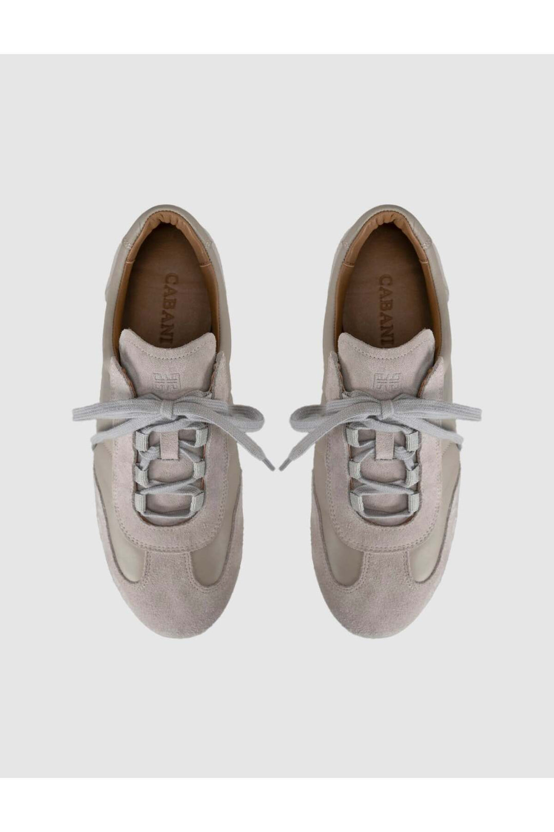 Cabani Shoes Baskets Femme en Cuir Véritable Crème - Crème