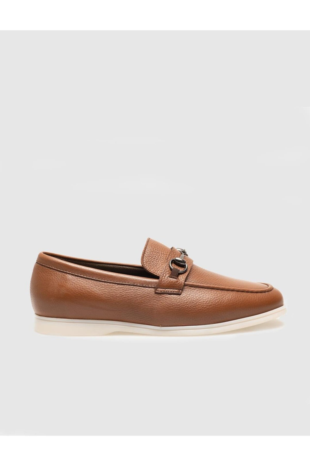 Cabani Shoes Loafer pour homme en cuir véritable avec boucle en tabac - Tabac