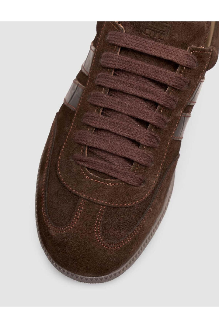 Cabani Shoes Baskets pour femmes en cuir suédé véritable marron 100% - Marron