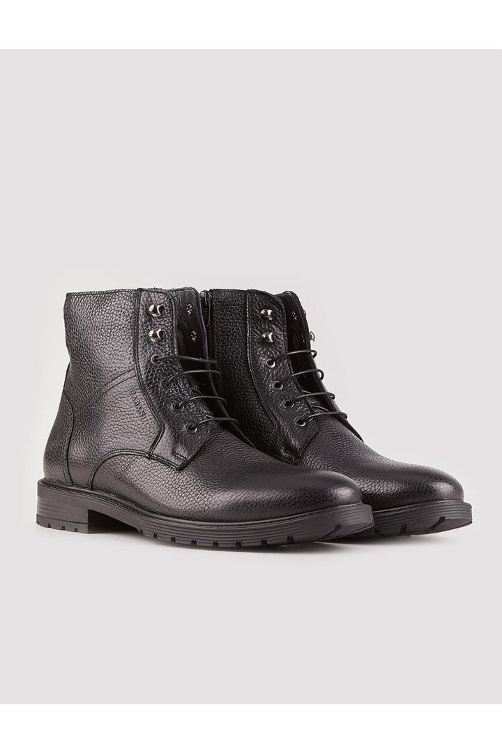 Cabani Shoes Bottines quotidiennes en cuir véritable pour homme, noires, à lacets. - Multicolore