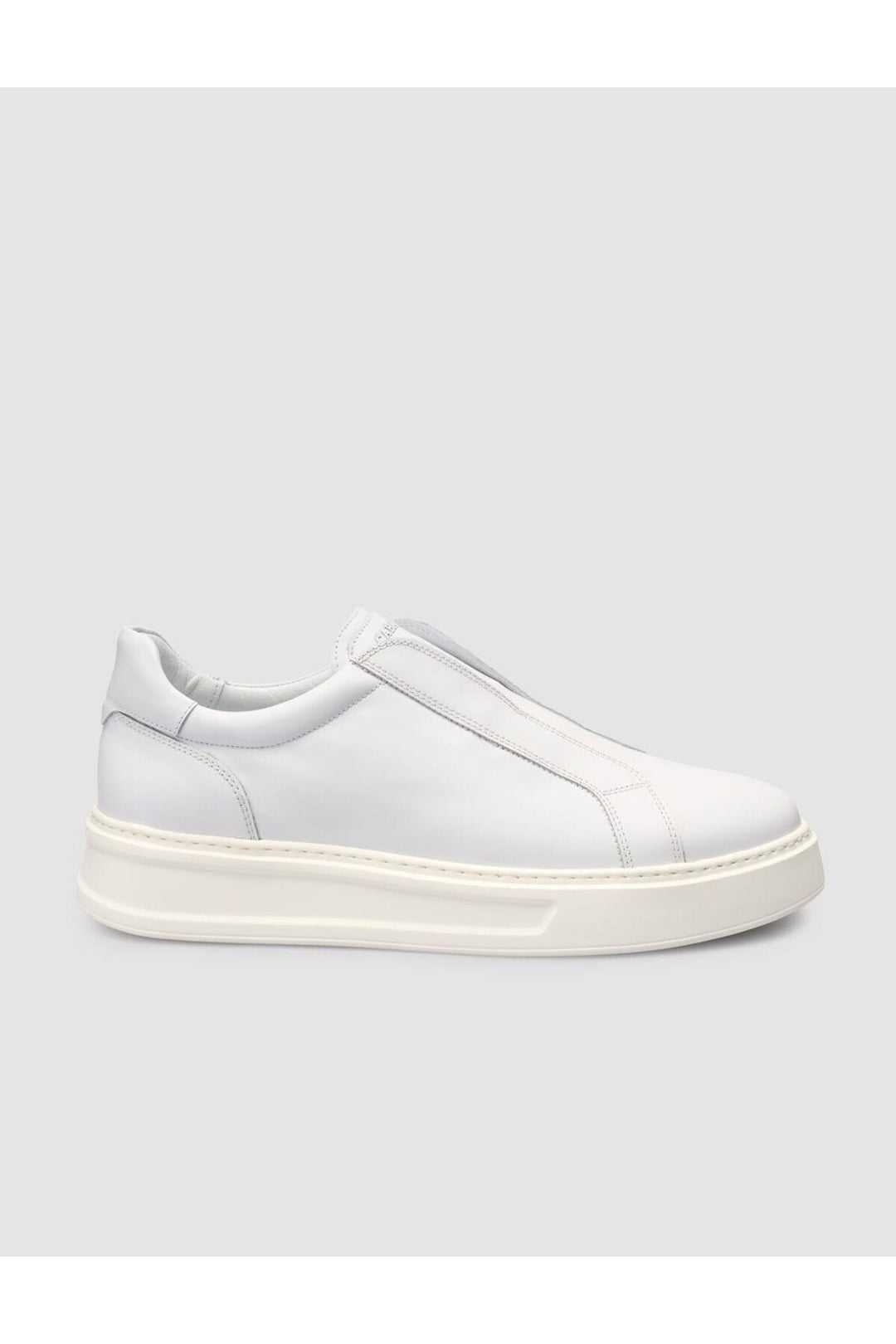 Cabani Shoes %100 Cuir véritable Baskets hommes blanches unies - Blanc