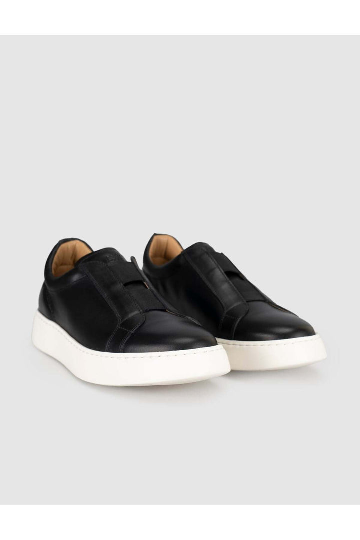 Cabani Shoes Baskets femme en cuir véritable noir - Multicolore