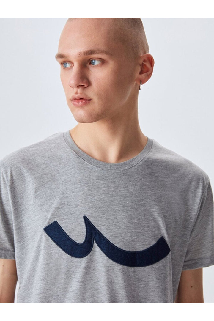 LTB T-shirt gris avec logo ras du cou