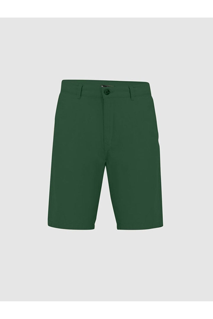 LTB Short mi-long régulier vert aspect lin