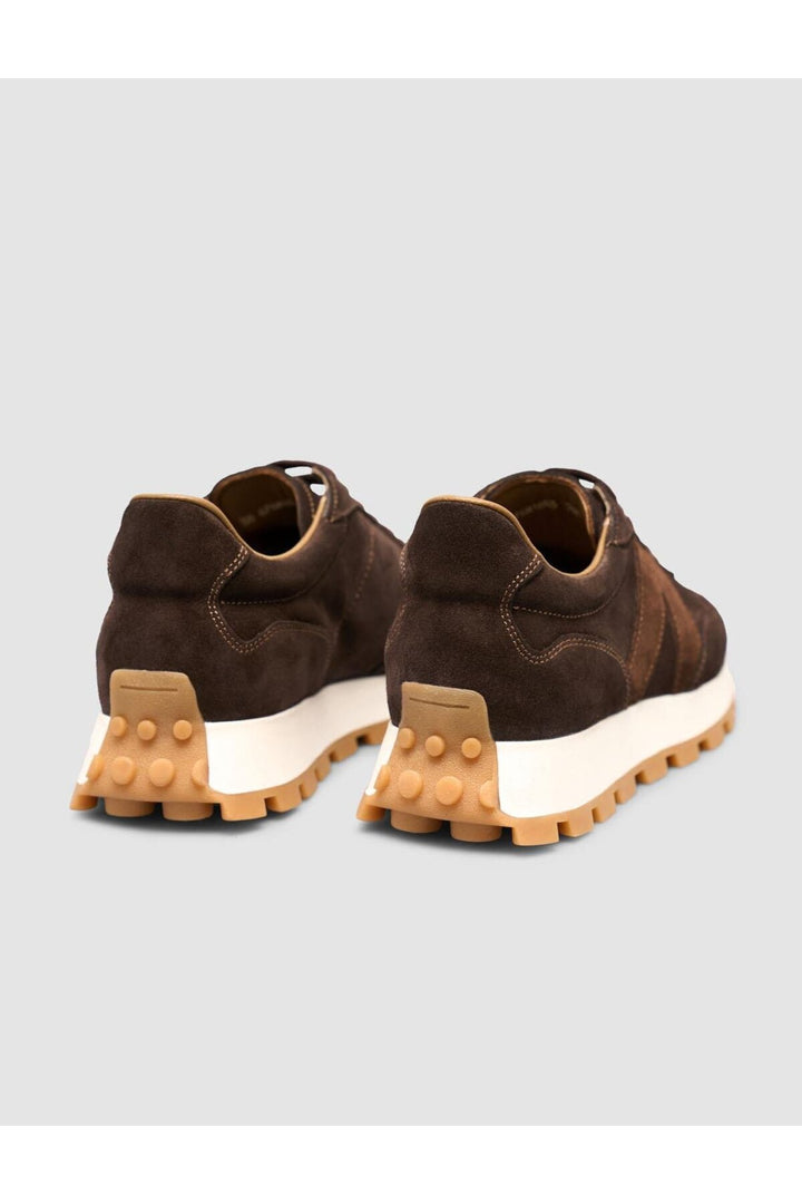 Cabani Shoes %100 Cuir Suédé Véritable Baskets Femme à Lacets Marron - Marron