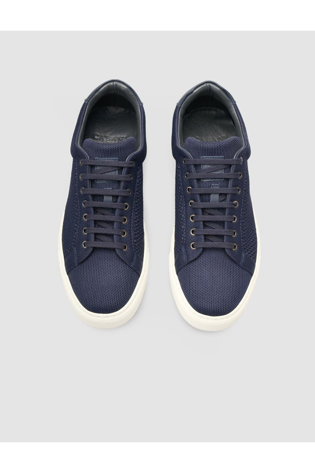 Cabani Shoes Chaussures de sport pour hommes en tricot bleu marine avec lacets. - Bleu marine