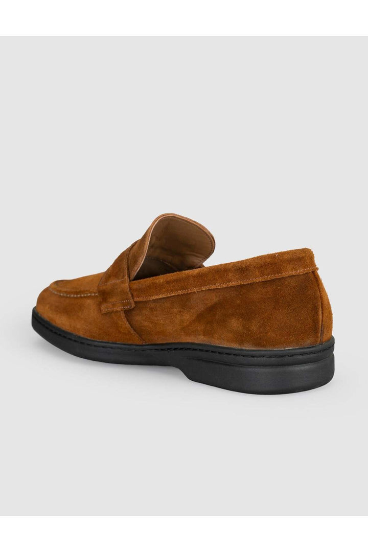 Cabani Shoes Mocassins pour hommes en cuir véritable suédé marron. - Multicolore