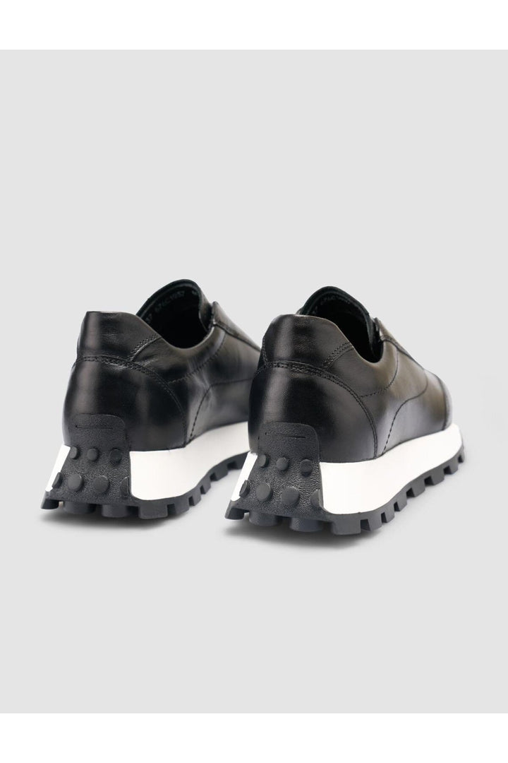 Cabani Shoes %100 Cuir Véritable Baskets Noires pour Femmes - Noir