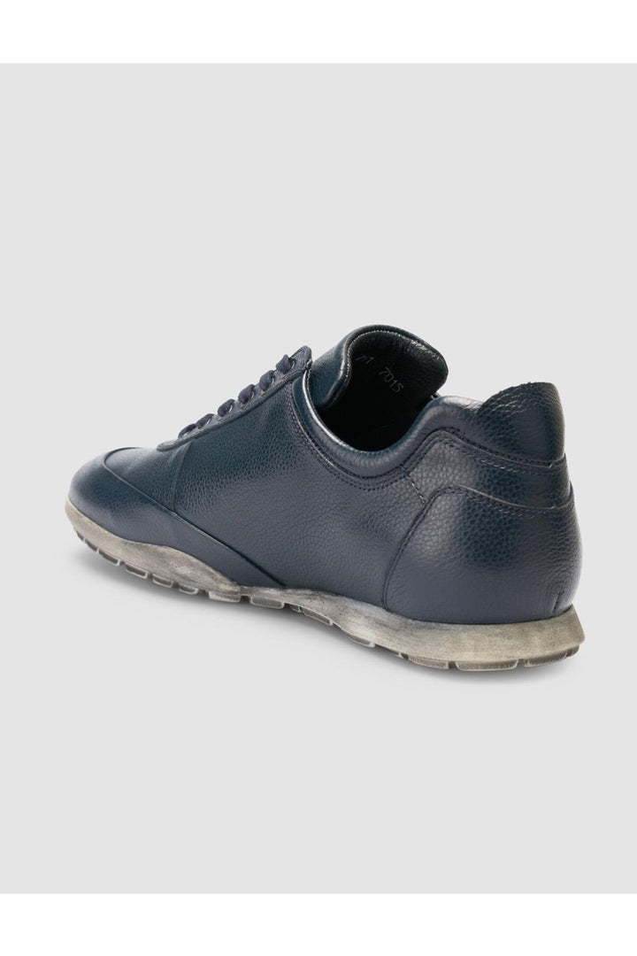 Cabani Shoes Chaussures de ville pour hommes en cuir véritable 100% bleu marine à lacets - Bleu marine