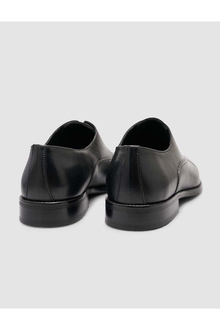 Cabani Shoes Chaussures classiques pour hommes en cuir véritable à lacets noires - Noir