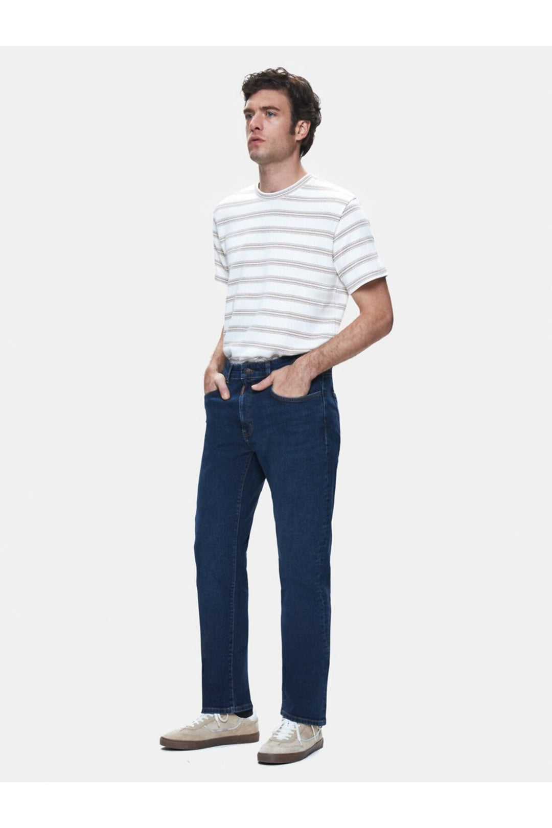 LTB Pantalon Jean Düz jambe Orta Bel Koyu Bleu - Bleu