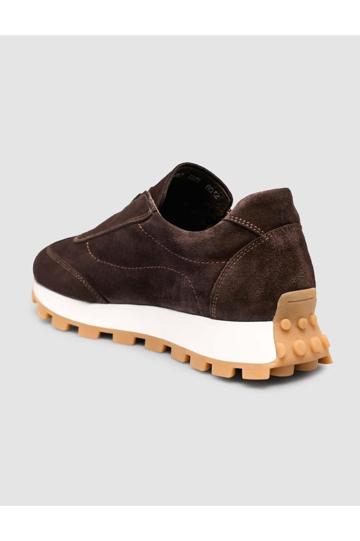 Cabani Shoes Baskets d'hiver pour femmes en cuir suédé véritable, doublées en fourrure, marron. - Marron